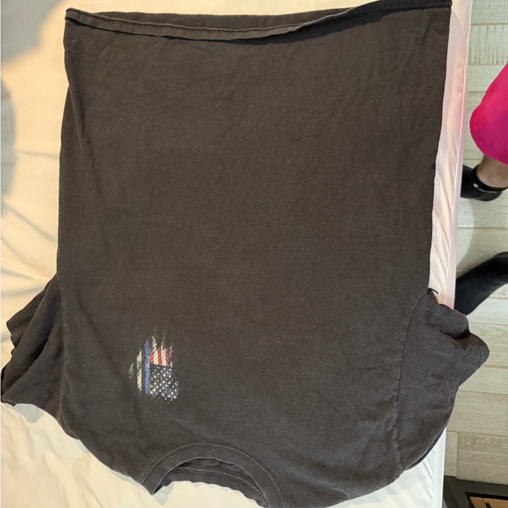 Dark Gray T-Shirt with Flag Design